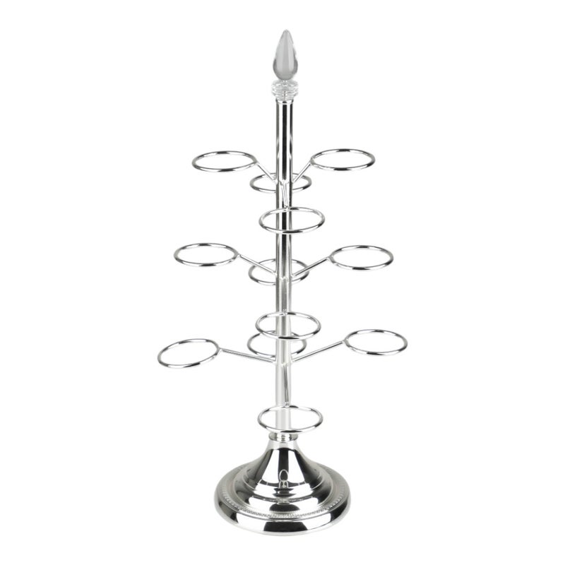 Soleter Coffee Cup Holder Transparent Silver Color - Can Hold 12 Cups - Decorative Metal Cup Stand, Premium Serveware for Wedding & Home Decor