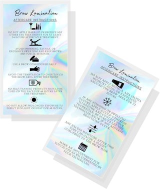 Brow Lamination Aftercare Cards  50 Pack  2x35 inches Business Card Size  Starter Lift Kit At Home DIY Brow Lift and Tint  Snatched Brows Non Reflect Matte Rainbow Holographic Look Design - pzsku/ZF23973C91AE04489F9ABZ/45/_/1742913213/fa45ef60-9114-4d2f-a324-8f78065d58aa