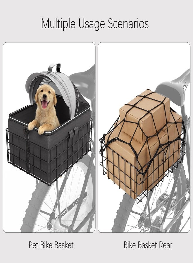 YEEGO DIRECT Dog Bike Basket for Rear Rack - 2-in-1 Pet Carrier & Cargo Basket, Detachable Dog Carrier for Bicycle with Safety Leash, Fits Small Medium Dogs & Cats up to 25 LBS, Bike Dog Basket - Image 2