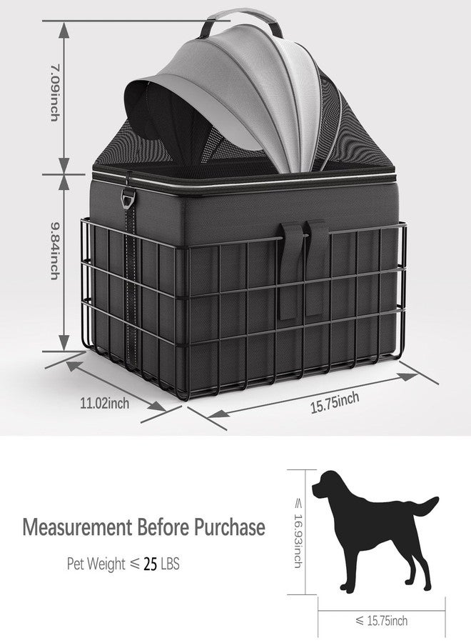 YEEGO DIRECT Dog Bike Basket for Rear Rack - 2-in-1 Pet Carrier & Cargo Basket, Detachable Dog Carrier for Bicycle with Safety Leash, Fits Small Medium Dogs & Cats up to 25 LBS, Bike Dog Basket - Image 5