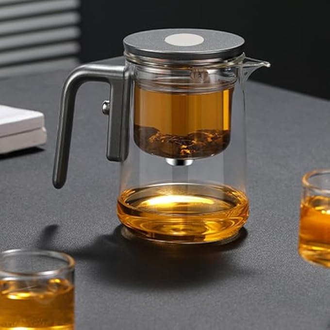 Goshyda Tea Pot 800Ml Water Separation Press Control Glass Teapot Transparent Glass Tea Pot With Filter For Home Restaurant - Image 5