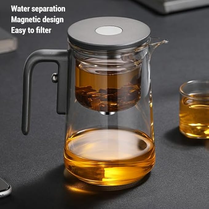 Goshyda Tea Pot 800Ml Water Separation Press Control Glass Teapot Transparent Glass Tea Pot With Filter For Home Restaurant - Image 4
