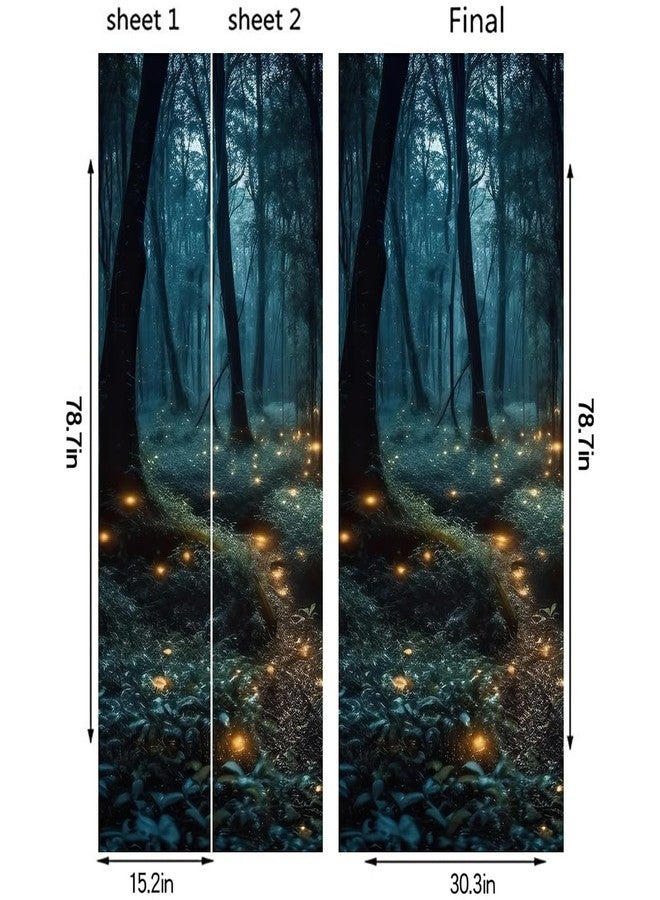 REDAMANCY Mystic Forest Tree Mushroom Firebee Peel and Stick Door Stickers Vinyl 3D Door Mural Decals Decor Wallpaper Self-Adhesive, Waterproof, Removable - Image 2