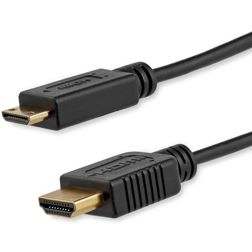StarTech.com 6 ft High Speed HDMI Cable with Ethernet- HDMI to HDMI Mini- M/M (HDMIACMM6S),Black - Image 1