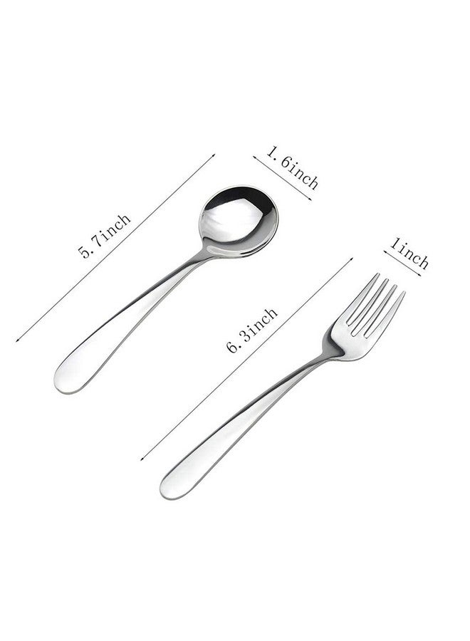 WEKTUNAA Stainless Steel kids Silverware Set-6 pieces-Kids Forks and Spoons-Mirror Polished-Toddler silverwares Back to school lunch supplies - Image 4