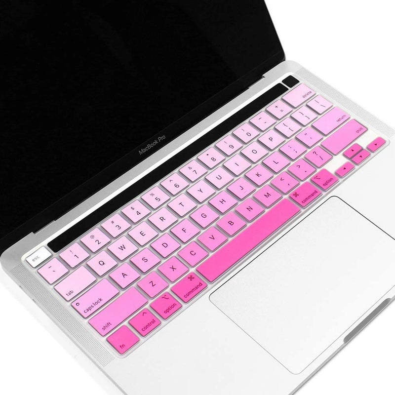 Oaky غطاء حماية لوحة المفاتيح متوافق مع ماك بوك برو 16 بوصة 2019-2020 إصدار نموذج A2141 غطاء سيليكون ناعم مقاوم للماء والغبار رقيق للغاية للوحة مفاتيح ماك بوك برو 16 بوصة - سيليكون وردي - Image 3