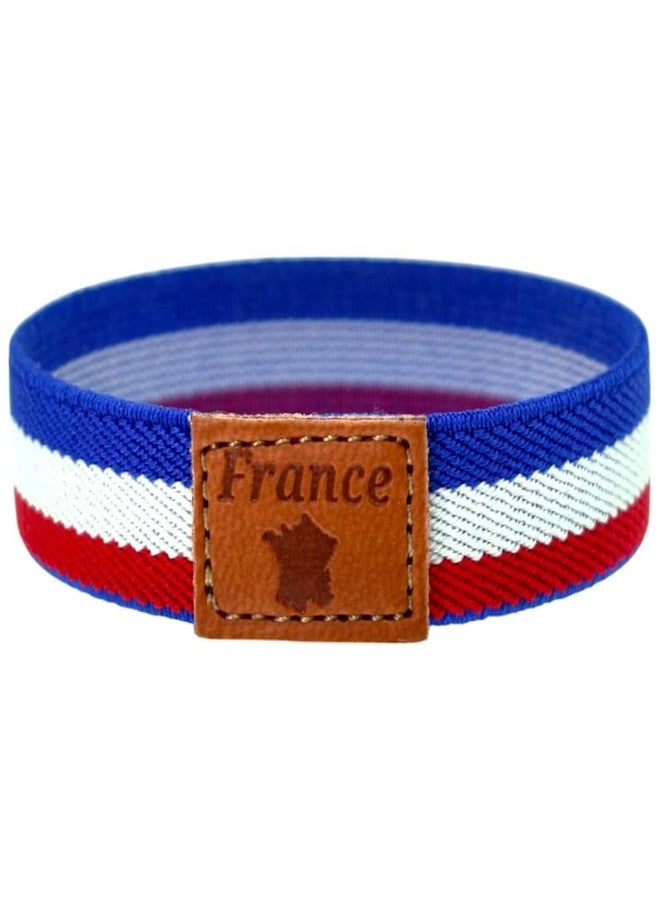 BDM - Pulsera con la Bandera de Francia, Bandera francesa elastica France - Talla 18 a 20 cm. - Image 1