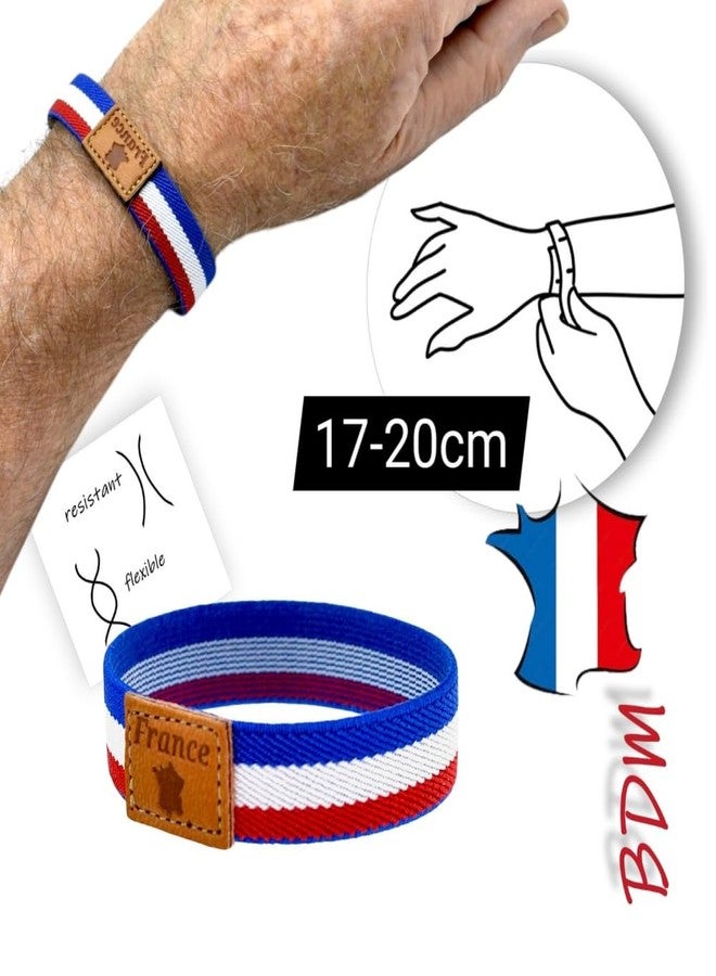 BDM - Pulsera con la Bandera de Francia, Bandera francesa elastica France - Talla 18 a 20 cm. - Image 2