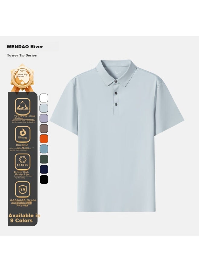 ASK Wandao 7a Antibacterial High-end Polo Shirt W8120 Light Gray XL - Image 1