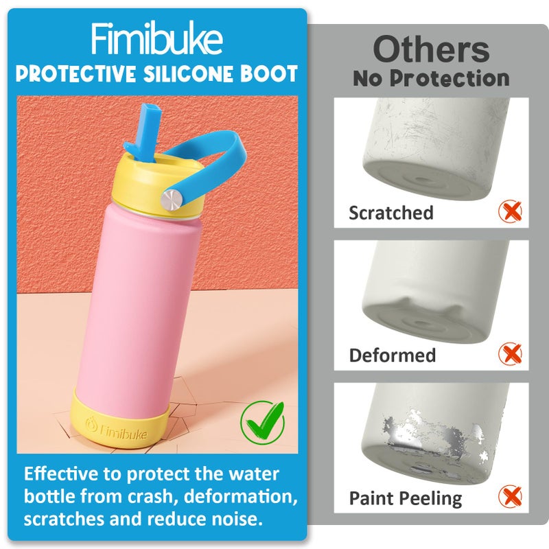 Fimibuke Kids Insulated Water Bottle, 18oz BPA FREE Kids Cups with Straw Double Wall Vacuum Tumbler 18/8 Stainless Steel Leak Proof Toddler Water Bottle for School Boys Girls (2 Pack, Hawaii) - Image 5