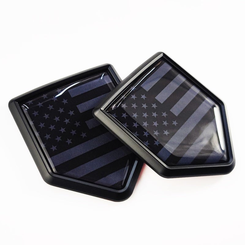 Newperlite All Black US American Flag Decal Sticker Car Emblem USA Flag Car Decoration Accessories Chrome Shield for Truck Vehicles Cars, 2 Pack - Image 1