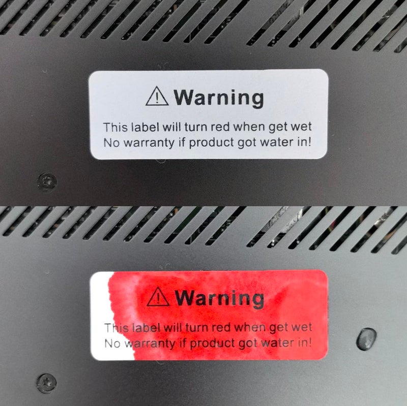 TLK&FBB 130pcs 1.6x0.6 inch Water Sensitive Sticker Turn Red When Got Wet Device Potential Damage Indicator Warranty Void Instruction Liquid Sensor Label - Image 2