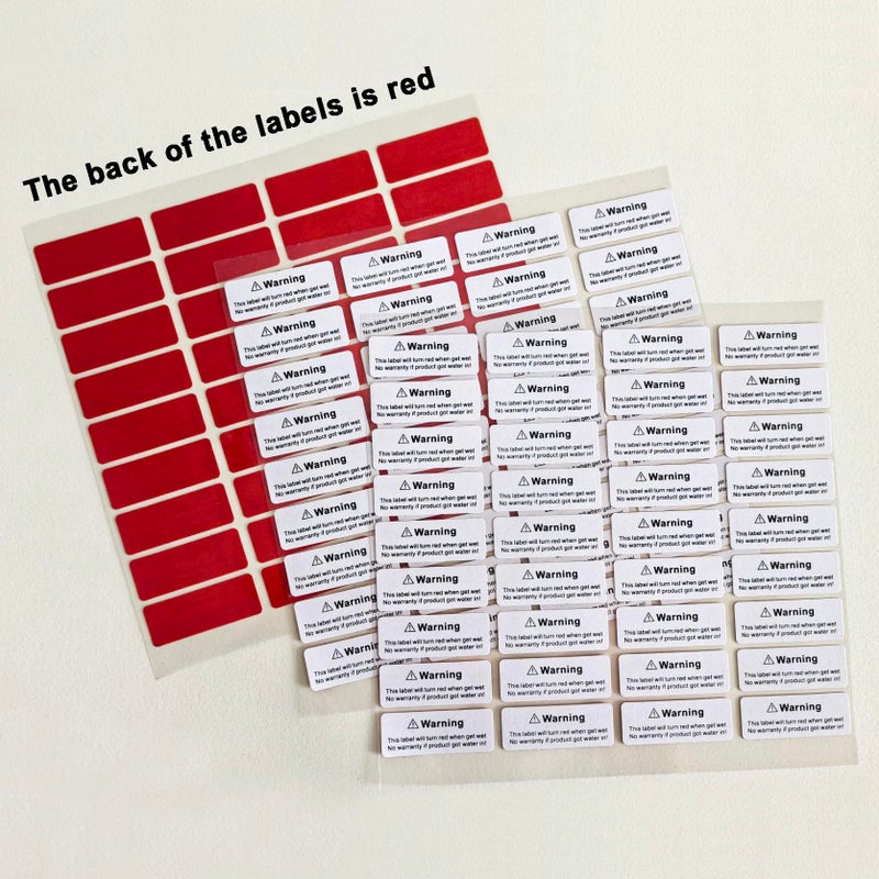 TLK&FBB 130pcs 1.6x0.6 inch Water Sensitive Sticker Turn Red When Got Wet Device Potential Damage Indicator Warranty Void Instruction Liquid Sensor Label - Image 3