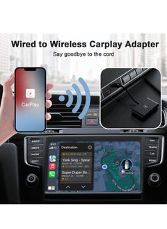 Wireless CarPlay Adapter for iPhone, Wireless Carplay Dongle Converts Factory Cars Wired Carplay to Wireless, Carplay Bluetooth Adapter, 5Ghz WiFi Auto-Connect Online Update, Support iOS 13+, Black