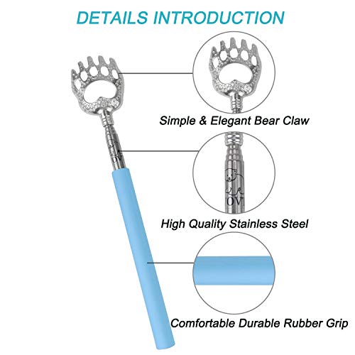 WOVTE Bear Claw Telescopic Back Scratcher Blue, Christmas Gifts Stocking Stuffers for Men Women Adults Mom Dad Husband Wife - Image 5