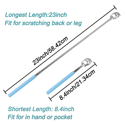 WOVTE Bear Claw Telescopic Back Scratcher Blue, Christmas Gifts Stocking Stuffers for Men Women Adults Mom Dad Husband Wife - Image 2