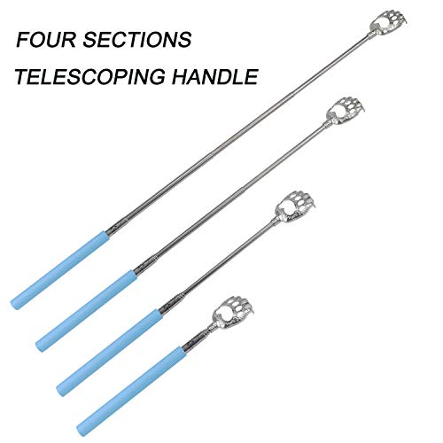 WOVTE Bear Claw Telescopic Back Scratcher Blue, Christmas Gifts Stocking Stuffers for Men Women Adults Mom Dad Husband Wife - Image 3