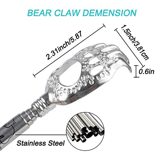 WOVTE Bear Claw Telescopic Back Scratcher Blue, Christmas Gifts Stocking Stuffers for Men Women Adults Mom Dad Husband Wife - Image 4