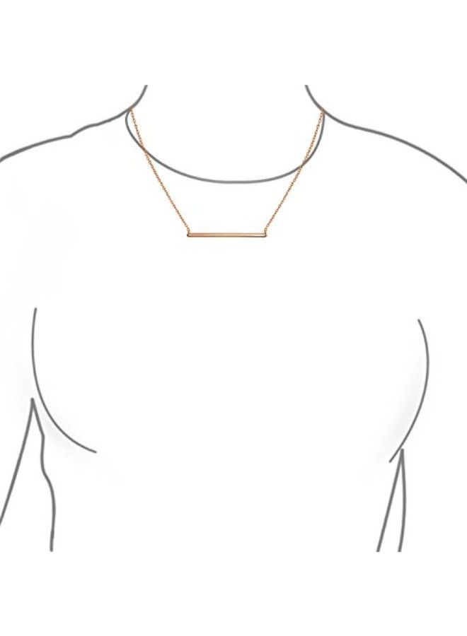 NIBEMINENT Modern Bar Pendant Plated Necklace Rose Gold - Image 2