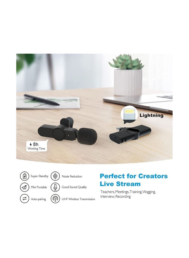 2 in 1 iphone or type-c Wireless Lavalier Microphone For IPhone, Plug Play, Portable Audio Video Recording Mic for Youtube, Live Stream, Vlog, Interview, Laptops PC - Image 3