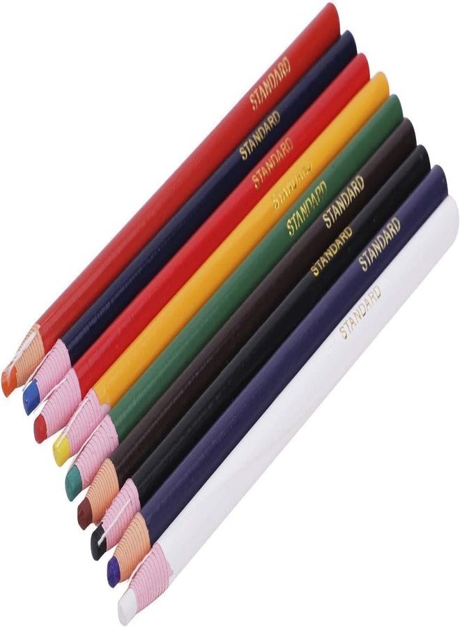 Mozff 9 Pcs Assorted Colors Peel-Off China Marker Grease Wax Pencils for Glass, Garments, Cellophane, Fabric, Wood, Metal, Art Crayons Marking Pencils Paper-Wrapped Painting Pen for Drawing Coloring - Image 1