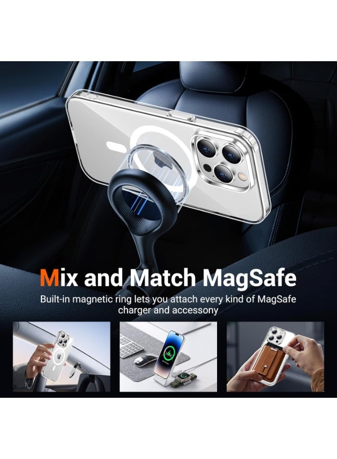 أكاليكس جراب مغناطيسي لهاتف آيفون 14 برو ماكس [مقاوم للصدمات ونحيف]، غطاء خلفي صلب شفاف مع حماية فائقة - Image 4