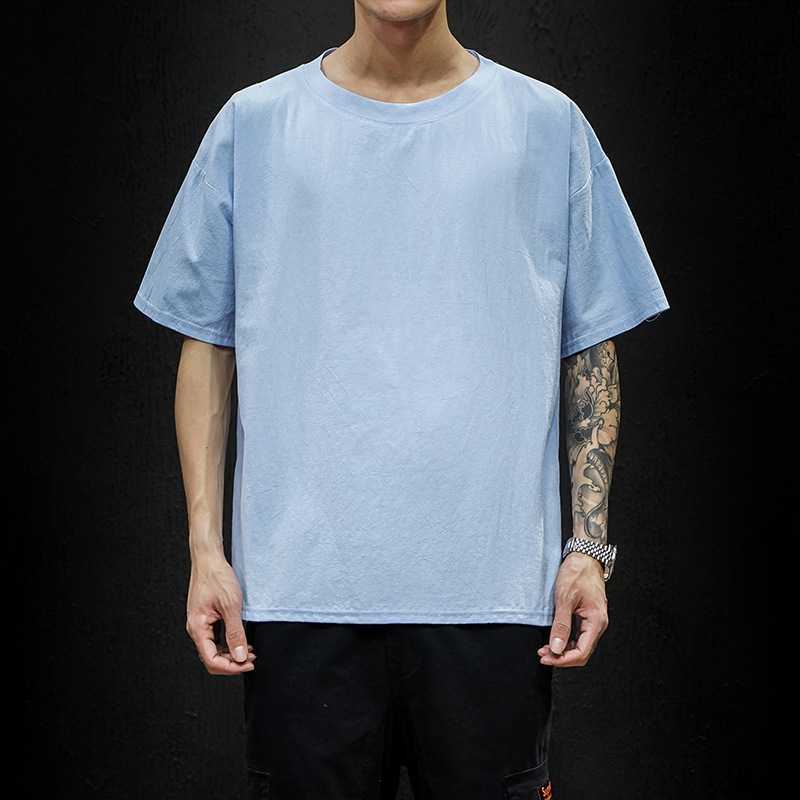 Men'S Short Sleeve T-Shirt Men'S Joker Thin Cotton And Linen Half Sleeve Jacket Tide Fat Summer Clothing A Generation Of Hair - Image 5