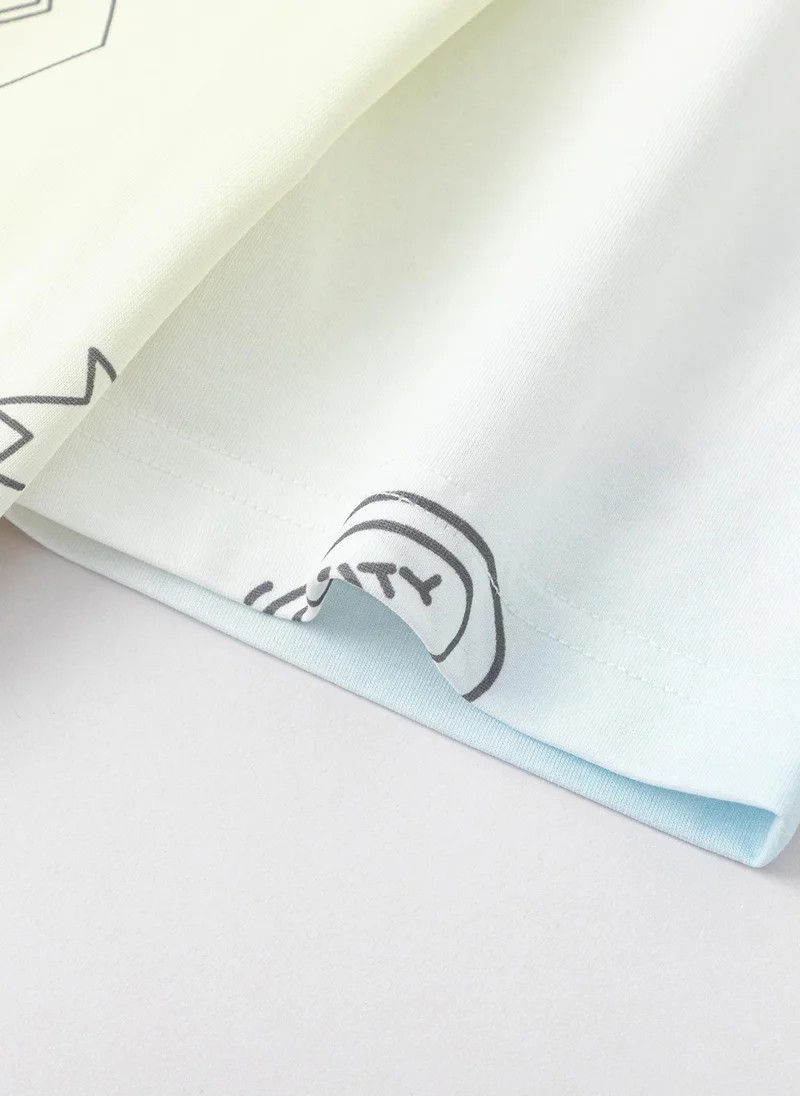 Balabala White Kids Boys Round v-neck short-sleeved T-shirt for Men | Best Price UAE