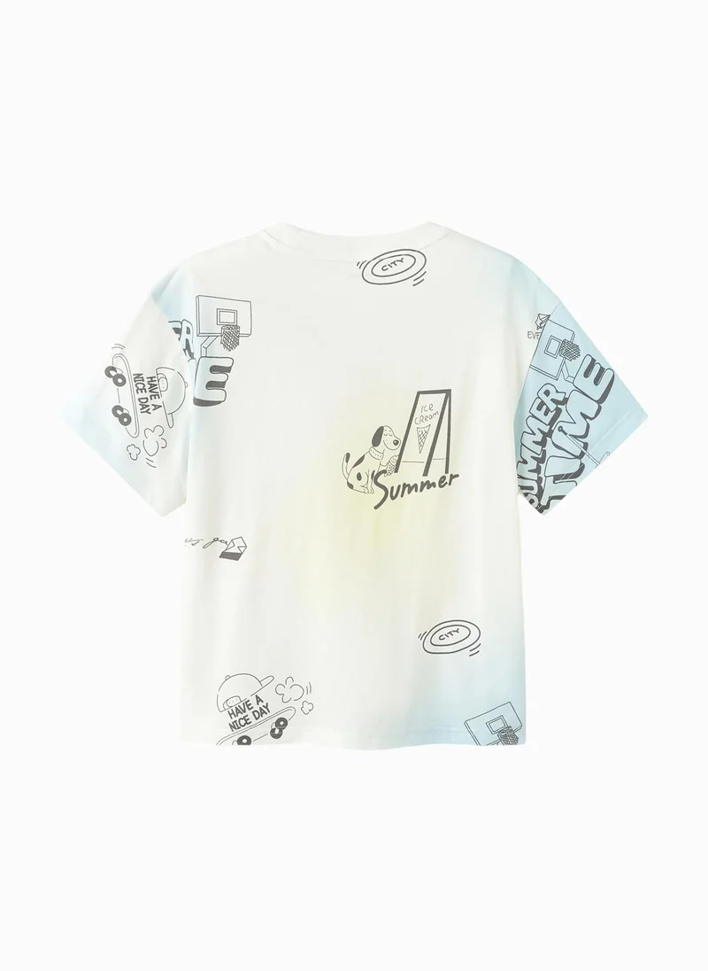 Balabala White Kids Boys Round v-neck short-sleeved T-shirt for Men | Best Price UAE