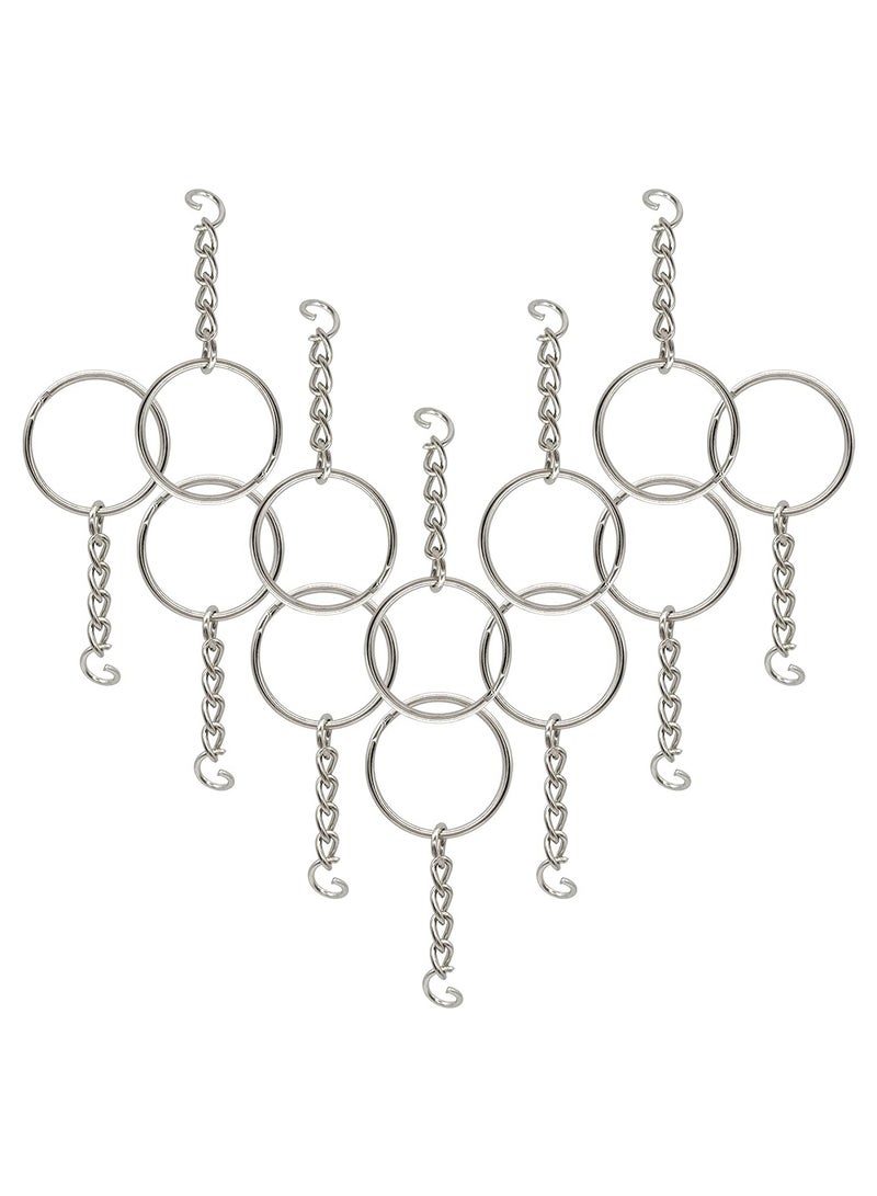 SYOSI 100 Pack Bulk Keyring Set Split Key Chain Rings with 1 inch Large Chains Heavy Duty Metal Keychain Ring Easy to Use Open Jump Rings Strong Small Round DIY Jewelry Making Keyrings Kit  - Image 3