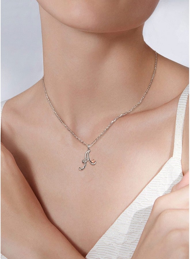 Celestia هدايا للنساء قلائد فضة استرلينية بحروف أولية للنساء قلادة حرف مونوغرام قلائد أبجدية قلب مجوهرات الحروف الأولية - Image 5