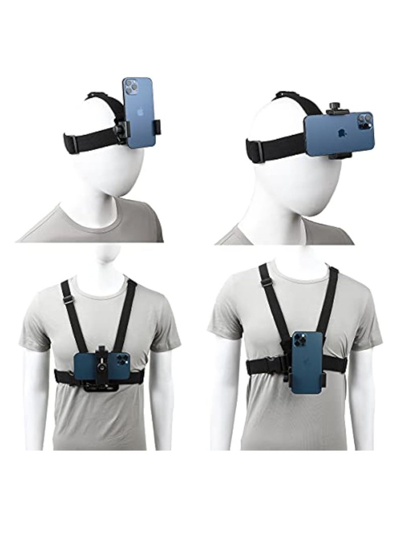 Hihonor - Mobile Phone Chest Strap Harness Mount Head Strap Holder Kit for POV/VLOG,Cell Phone Clip Compatible with iPhone,Samsung,GoPro Hero - Image 1