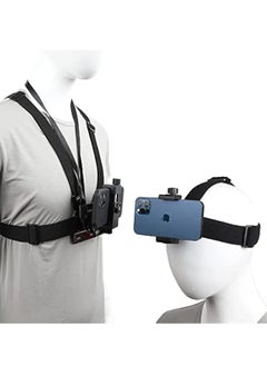 Hihonor Mobile Phone Chest Strap Harness Mount Head Strap Holder Kit for POV/VLOG,Cell Phone Clip Compatible with iPhone,Samsung,GoPro Hero  - Image 1