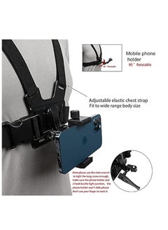 Hihonor Mobile Phone Chest Strap Harness Mount Head Strap Holder Kit for POV/VLOG,Cell Phone Clip Compatible with iPhone,Samsung,GoPro Hero  - Image 3