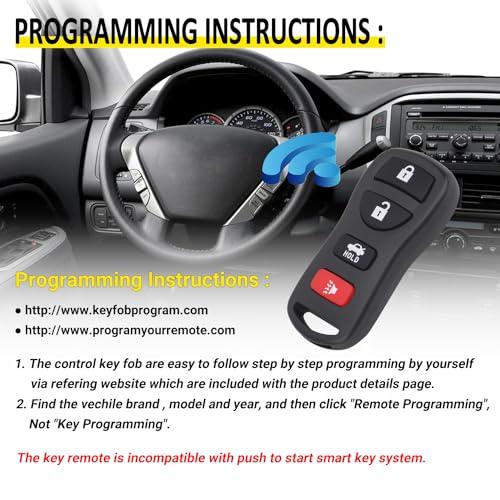 Vurkcy Keyless Entry Remote Control Car Key Fob Compatible with Infiniti EX35 FX35 FX45 I35 G35 QX56, Nissan Altima Armada Maxima Quest Sentra 350Z, Replacement for KBRASTU15 (Pack of 2) - Image 3