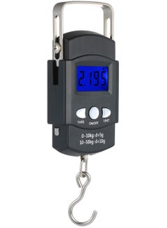 Generic Portable Luggage Scale 50kg Digital Electronic Balance Backlit LCD Display Digital Suitcase Travel Bag Hanging Weighing Scale with Measuring Tape Ruler - Wide Stainless Steel Handle  - Image 4
