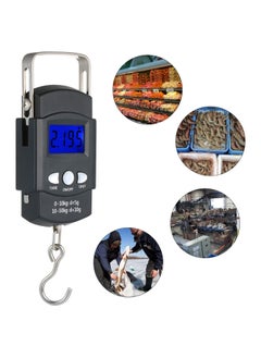 Generic Portable Luggage Scale 50kg Digital Electronic Balance Backlit LCD Display Digital Suitcase Travel Bag Hanging Weighing Scale with Measuring Tape Ruler - Wide Stainless Steel Handle  - Image 5