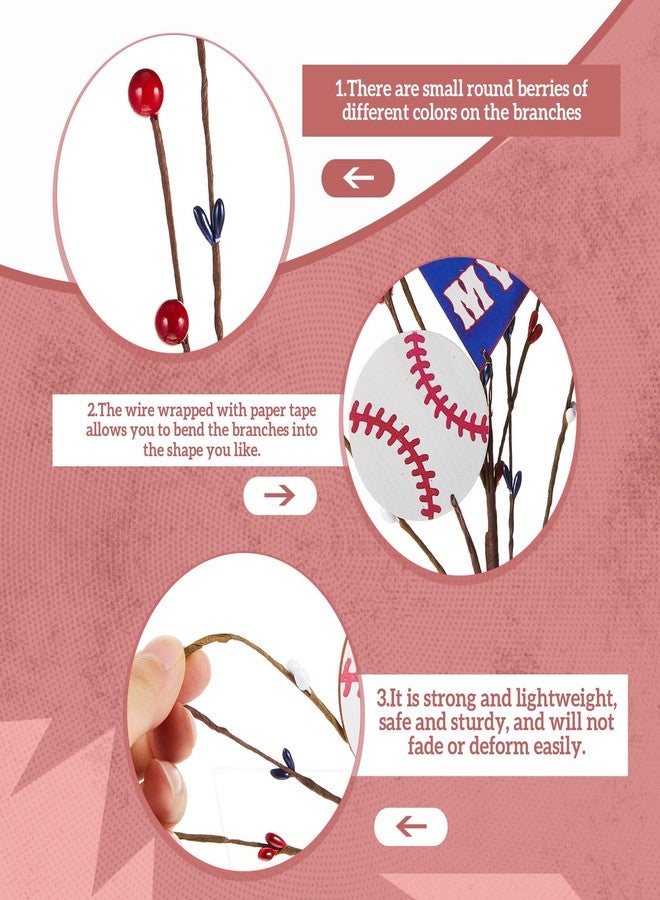 XunYee 12 Pcs Baseball Party Decorations Baseball Centerpieces Sticks for Table Sport Rugby Birthday Toppers for Game Day Baby Shower Decor Sport Artificial Flowers Birthday Party Supplies - Image 3