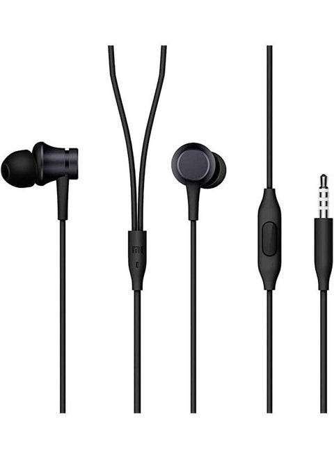Xiaomi Mi In-Ear Earphone Basic With Built-in Microphone And Silicone Ear Tips In 3 Size - Black