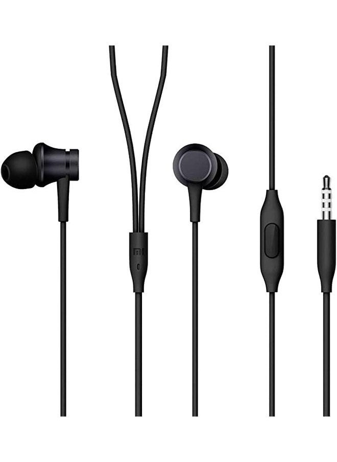 Xiaomi Mi In-Ear Earphone Basic With Built-in Microphone And Silicone Ear Tips In 3 Size - Black
