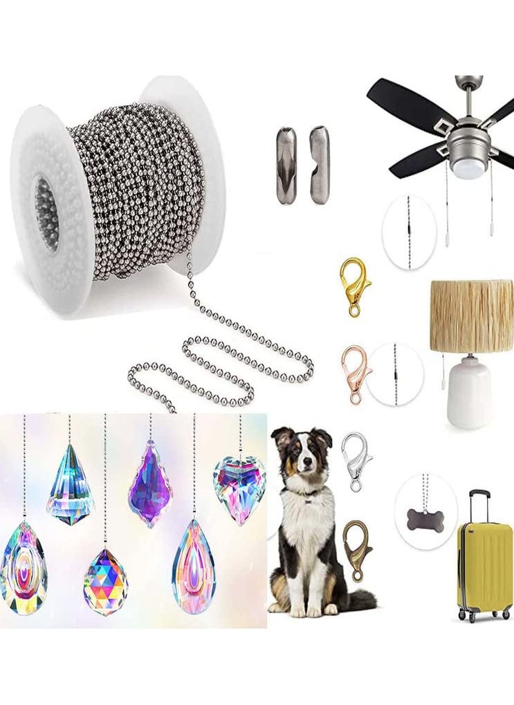 DIY Crafts DIY Crafts 10 Meter Kit Silver Ceiling Fan Pull Chain ClearRandom Crystal Handle Pull Chain Maker Pull Chain Extension Connector for Bathroom Toilet L 10 Meter Kit Silver  - Image 1