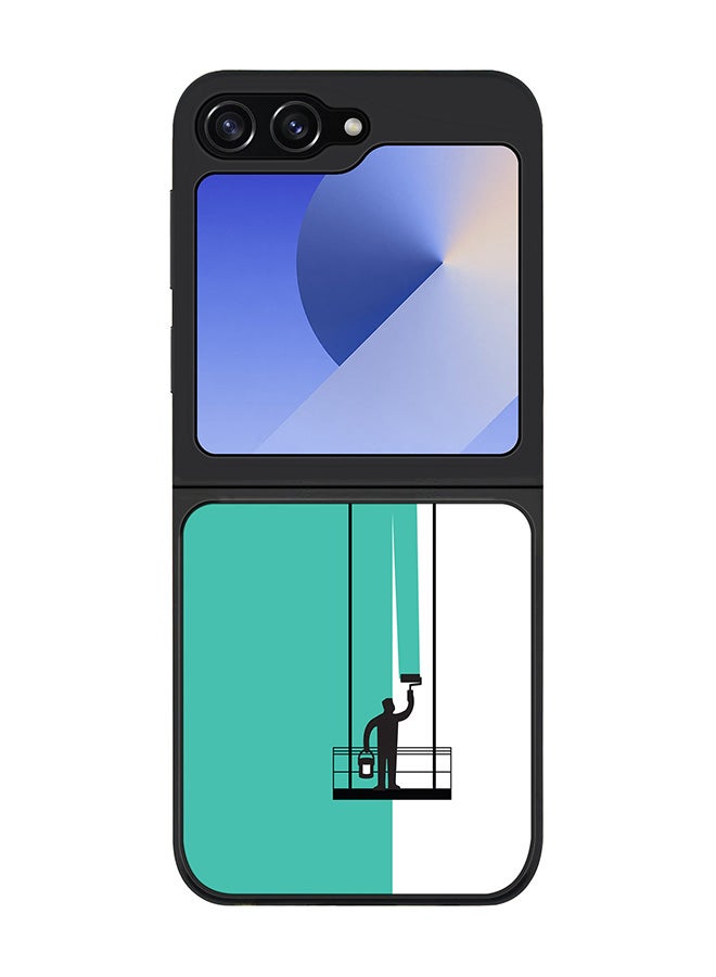 Stylizedd Rugged Black edge case for Samsung Galaxy Z Flip7 FE, Slim fit Soft Case Flexible Anti Drop TPU Gel Thin Cover -  Paint Hanger (Green) - Image 1