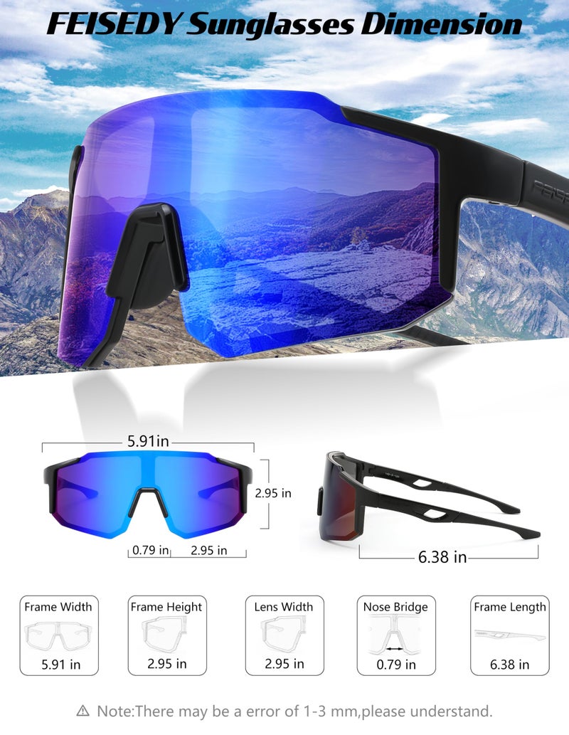 FEISEDY Sports Sunglasses for Men, Women and Teens - Baseball, Biking, Cycling UV400 Protection B2388 - Image 3