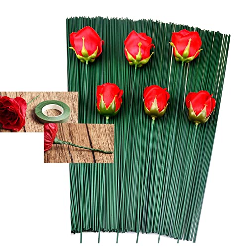 Arlai Floral Arrangement Kit - Floral Tools 5 Rolls Flower Paper Tape with 50 Pcs 16" Floral Stem Wire for Floral Arrangement Artificial Bouquet Stem Wrap Florist - Image 5
