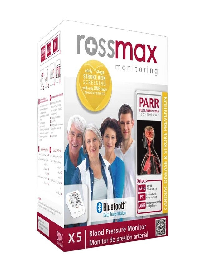 Rossmax X5 - BT (Bluetooth) Fully Automatic Digital Upper Arm Blood Pressure Monitor , Red - Image 3