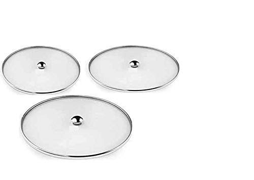 JGS Stainless Steel Net Cover Lid Set for Patila Bowl Tope Vessel Multi Purpose mesh lids for Utensils Jali lid for Kitchen Pack of 3 21cm 23cm 25cm Dia_ Silver 3 Piece - Image 5