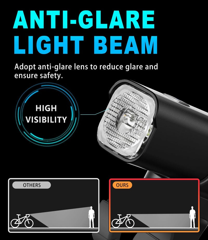 TOWILD CL600 Bike Lights for Night Riding,Compatible with Garmin/GoPro Mount,600 Lumen Bike Headlight,2000mAh Rechargeable Battery,Waterproof Bike Front Light for Commuter Cyclists-Fits All Bikes - Image 3