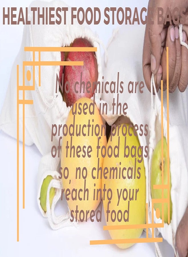 Hell Blues Linen Storage Bags with Drawstrings 16x19 Multipurpose - Canvas Fabric Bread Bags - Reusable Muslin - Produce - Natural Potato Onion Storage Bags - Cloth Shoe Bags (4 Pack) - Image 2