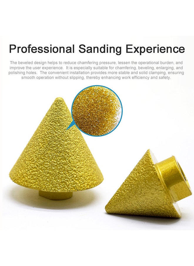 Diamond Grit Chamfer Brazed Chamfering Tool Round-bevel Milling Bit Tile Marble Granite Hole Drilling Enlarging Beveling Stone Polishing Accessory