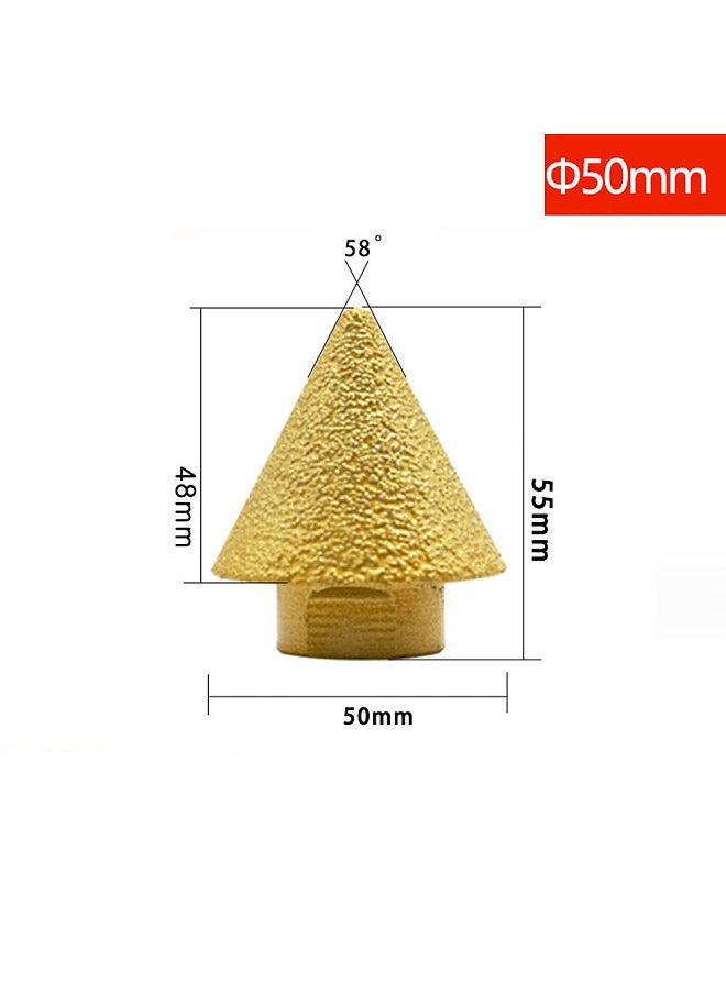 Diamond Grit Chamfer Brazed Chamfering Tool Round-bevel Milling Bit Tile Marble Granite Hole Drilling Enlarging Beveling Stone Polishing Accessory